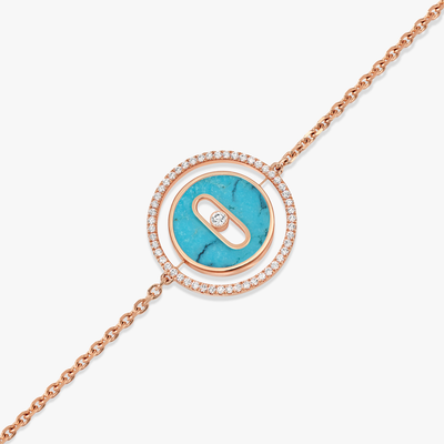 Lucky Move SM Turquoise Pink Gold Diamond Bracelet