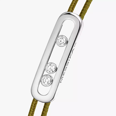 Cordon Messika CARE(S) Kaki Bracelet Diamant Or Blanc