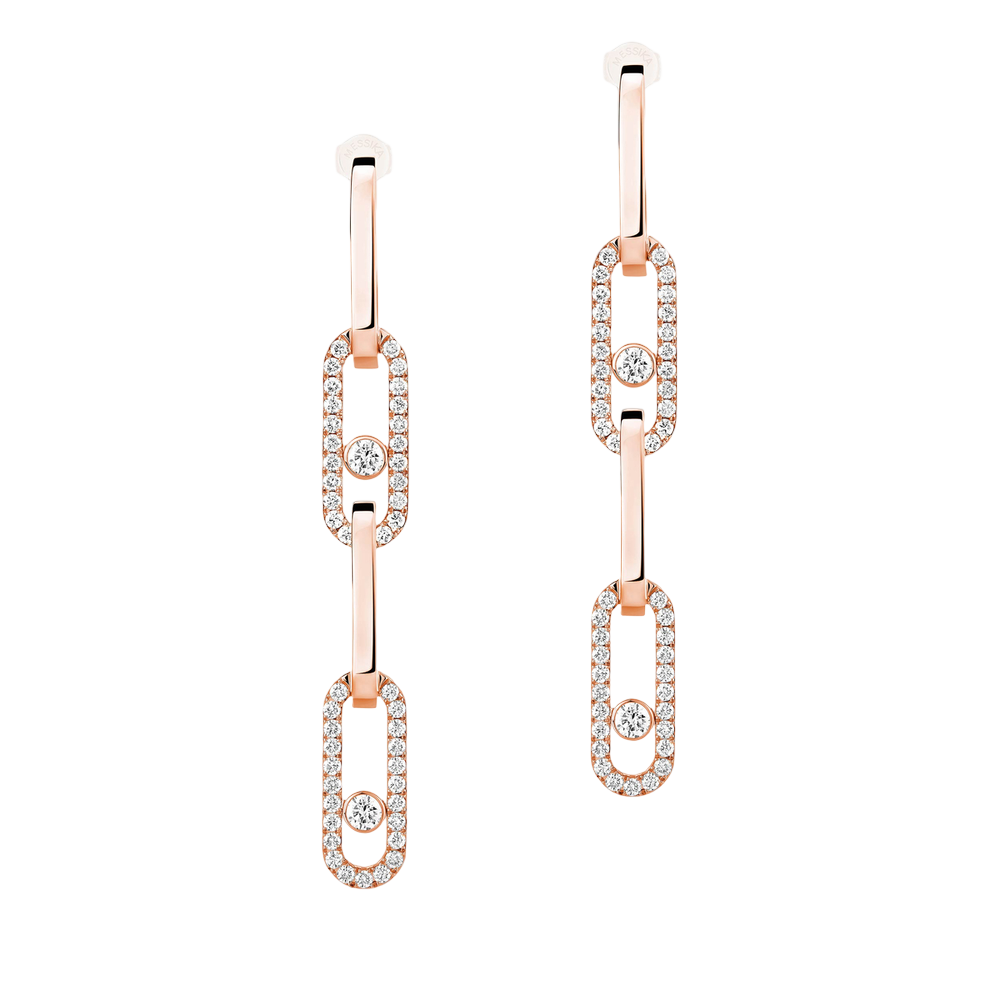 Boucles d'oreilles transformables Move Link Boucles d'oreilles Diamant Or Rose