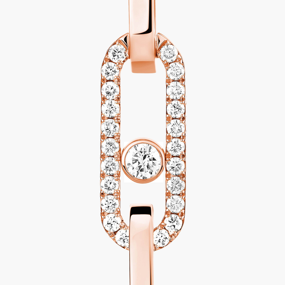 Boucles d'oreilles transformables Move Link Boucles d'oreilles Diamant Or Rose
