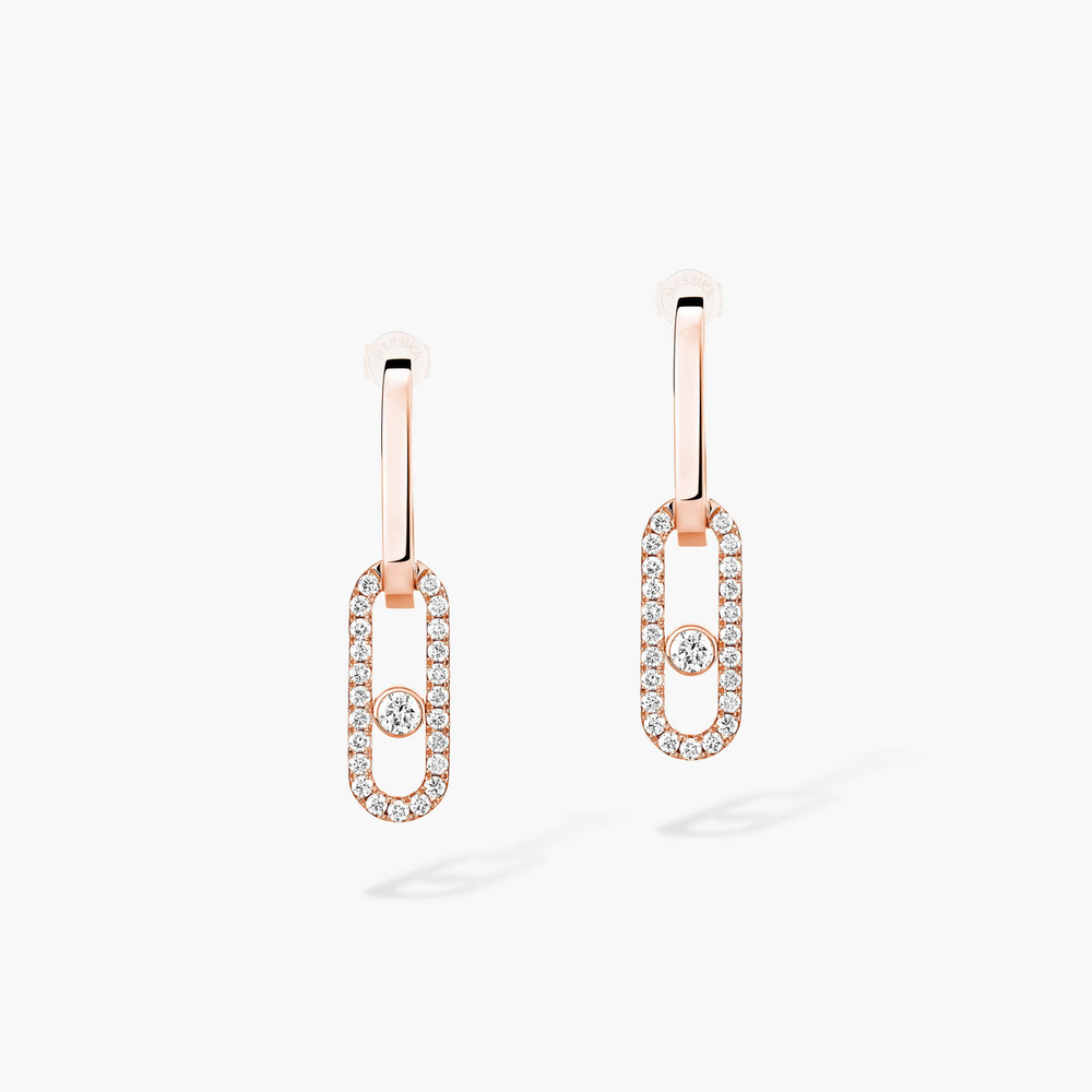 Boucles d'oreilles transformables Move Link Boucles d'oreilles Diamant Or Rose
