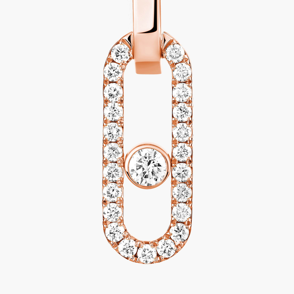 Boucles d'oreilles transformables Move Link Boucles d'oreilles Diamant Or Rose