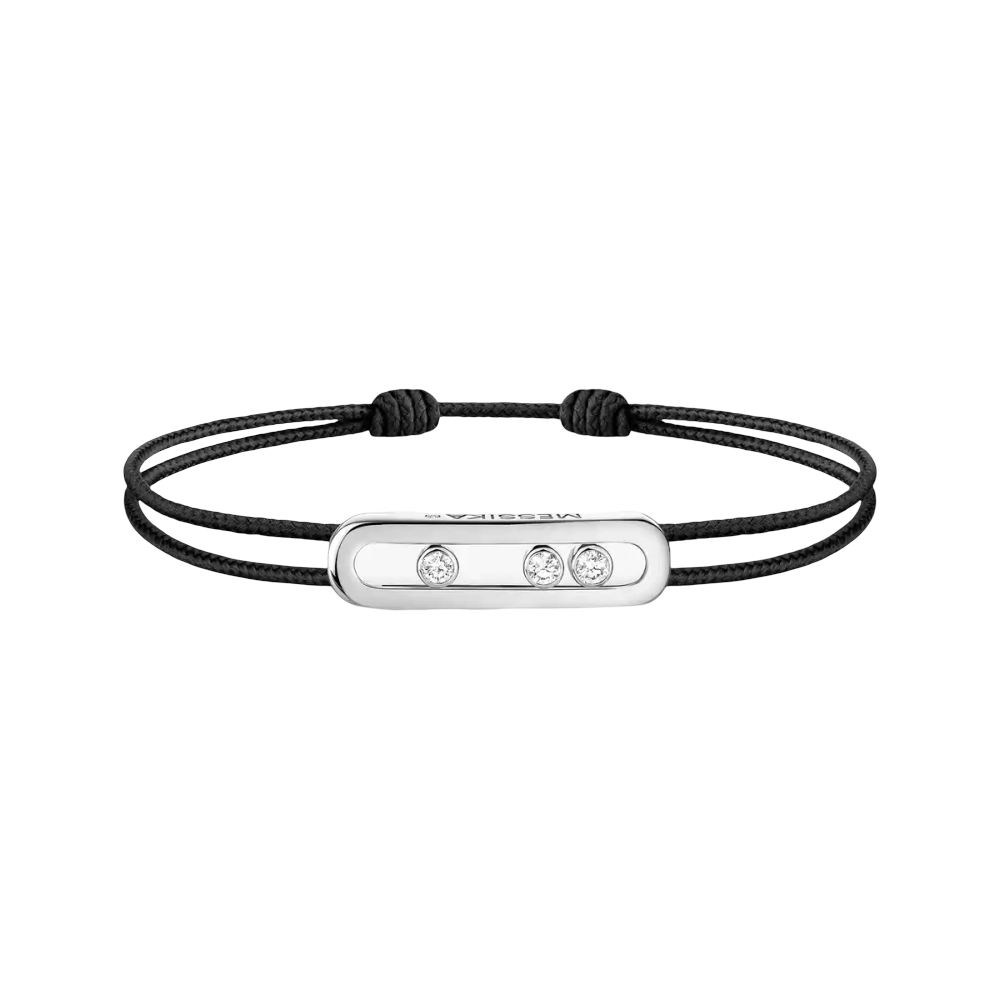 Messika CARE(S) Black Cord Bracelet White Gold Diamond Bracelet
