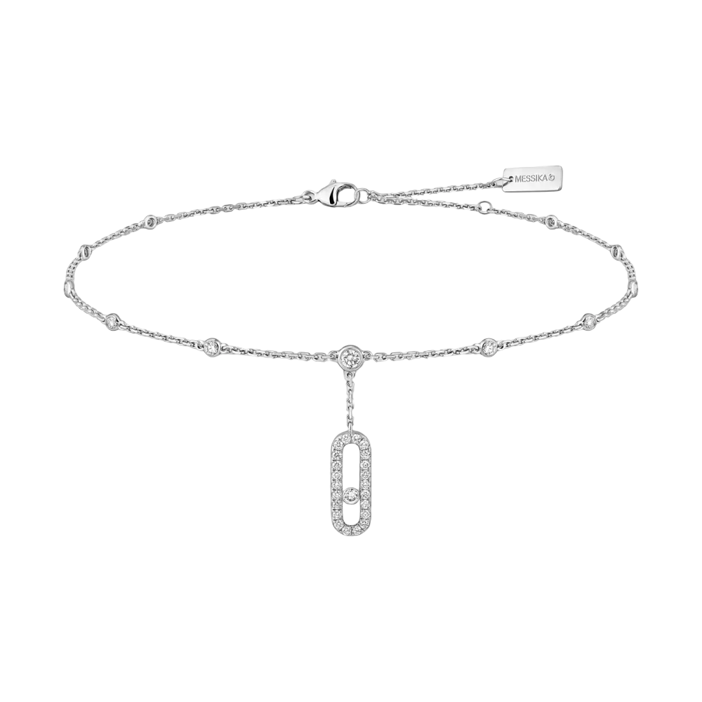 Move Uno Ankle Bracelet Pavé White Gold Diamond Bracelet