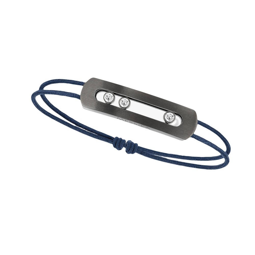 Move Titanium Graphite Cord Graphite Titanium Diamond Bracelet