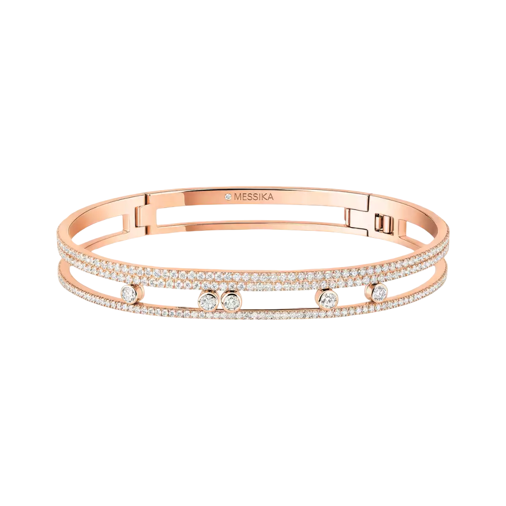 Bangle Move Romane Pavé Bracelet Diamant Or Rose
