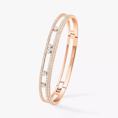 Bangle Move Romane Pavé Bracelet Diamant Or Rose