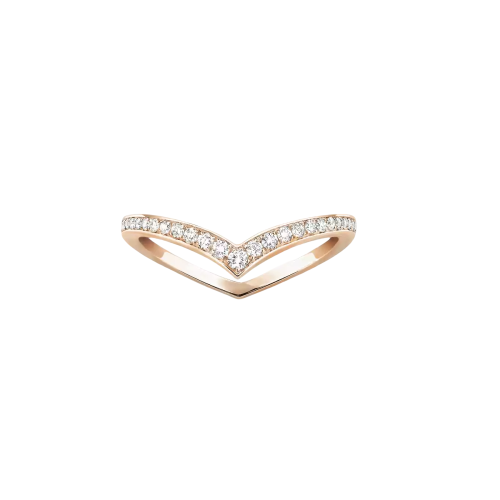 Alliance Fiery Pavée Bague Diamant Or Rose