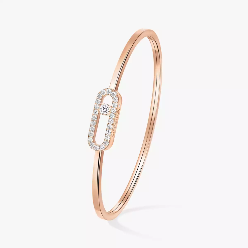 Jonc Flex Move Uno Pavé MM Bracelet Diamant Or Rose