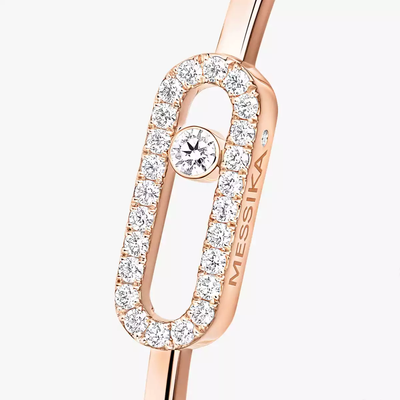 Jonc Flex Move Uno Pavé MM Bracelet Diamant Or Rose
