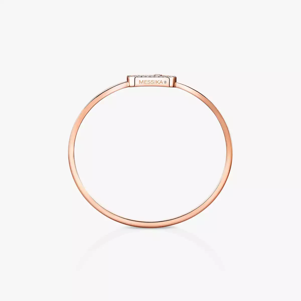 Move Uno Pavé Flex Bangle MM Pink Gold Diamond Bracelet