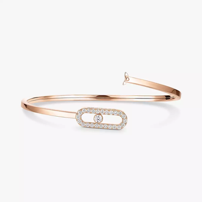 Jonc Flex Move Uno Pavé MM Bracelet Diamant Or Rose