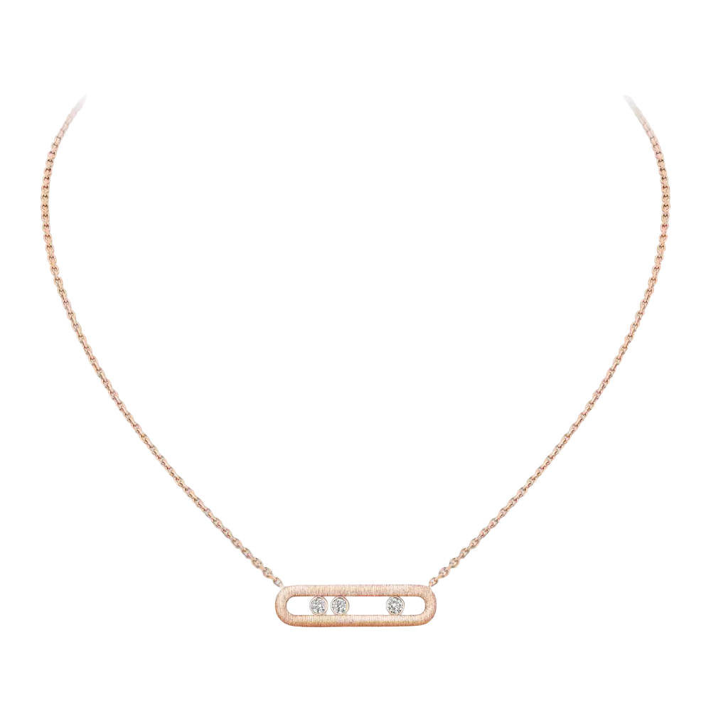 Move Classique Ciselé Pink Gold Diamond Necklace