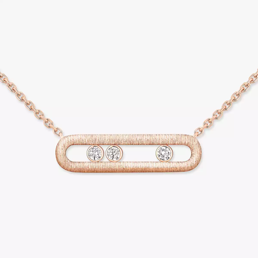 Move Classique Ciselé Collier Diamant Or Rose