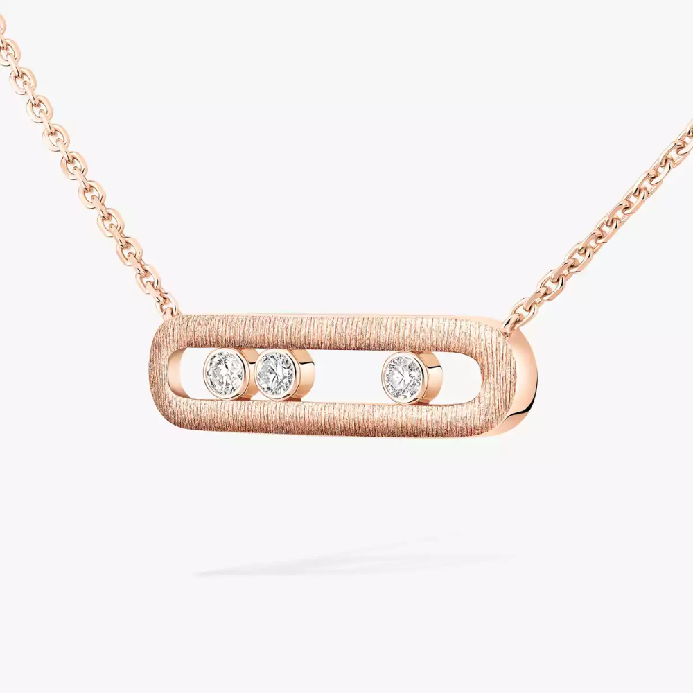 Move Classique Ciselé Collier Diamant Or Rose
