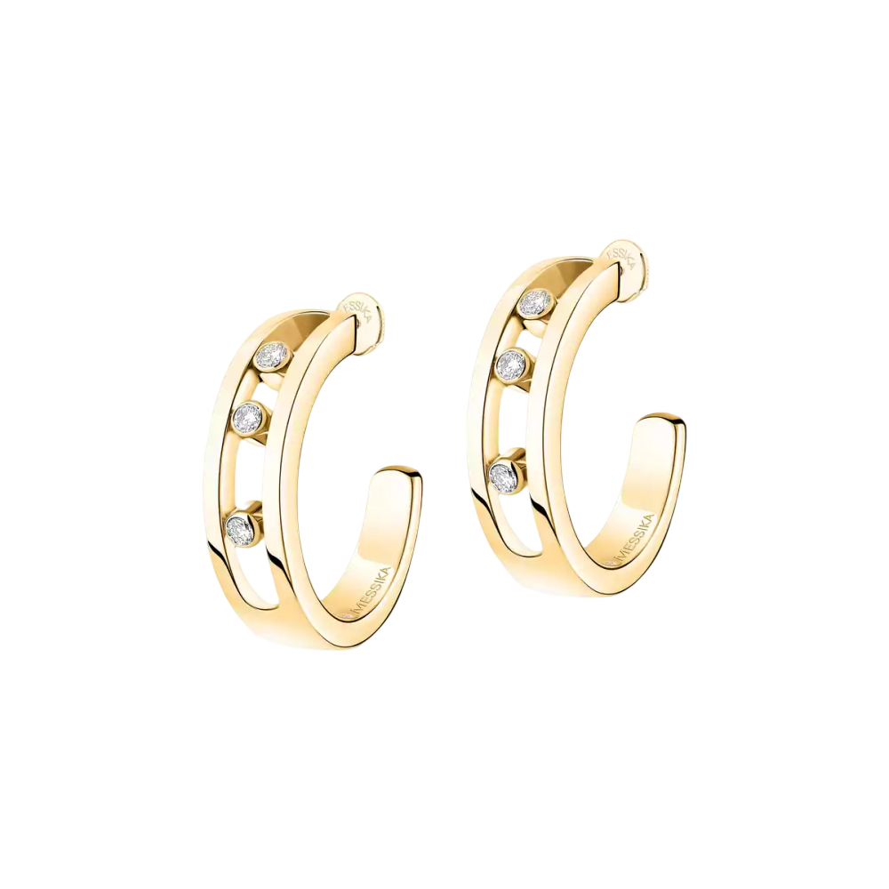 Créoles Move Boucles d'oreilles Diamant Or Jaune