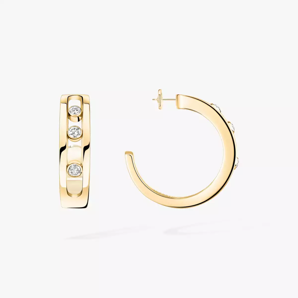 Créoles Move Boucles d'oreilles Diamant Or Jaune