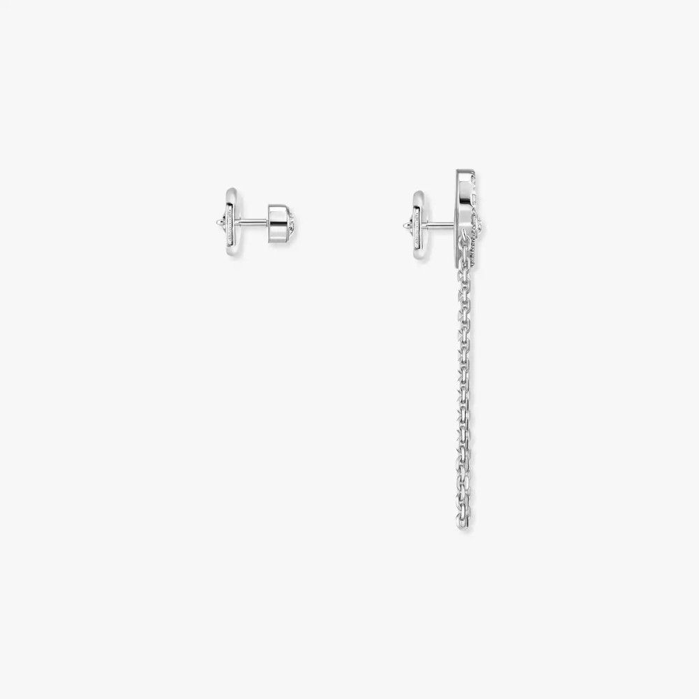 Move Uno Chain and Stud earrings White Gold Diamond Earrings