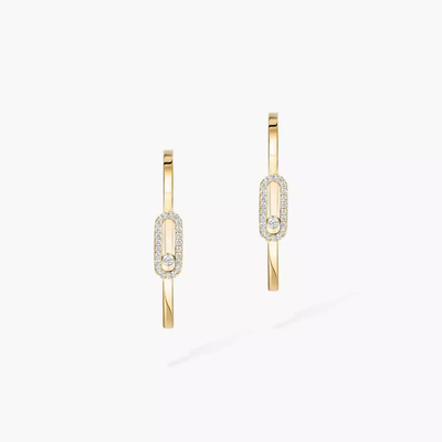 Créoles Move Uno PM Boucles d'oreilles Diamant Or Jaune