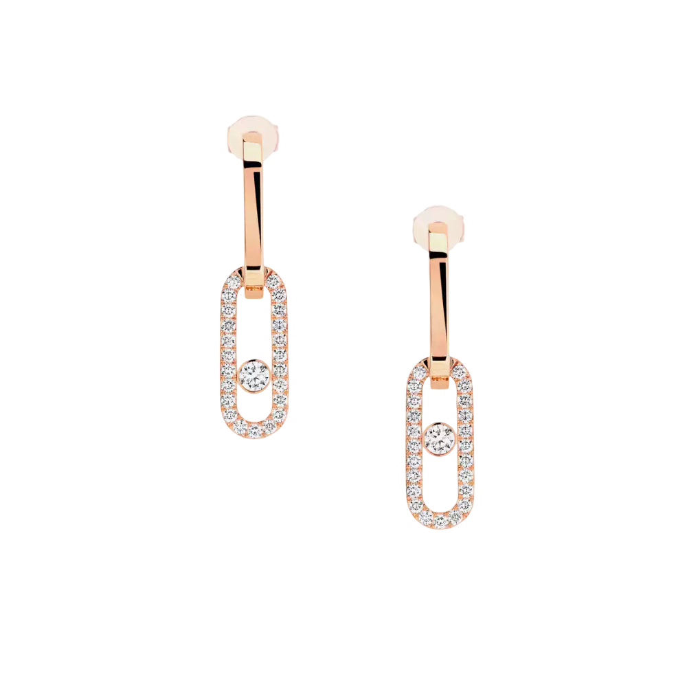 Boucles d'oreilles Move Link Boucles d'oreilles Diamant Or Rose