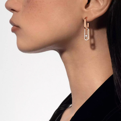 Move Link Boucles d'oreilles Diamant Or Rose