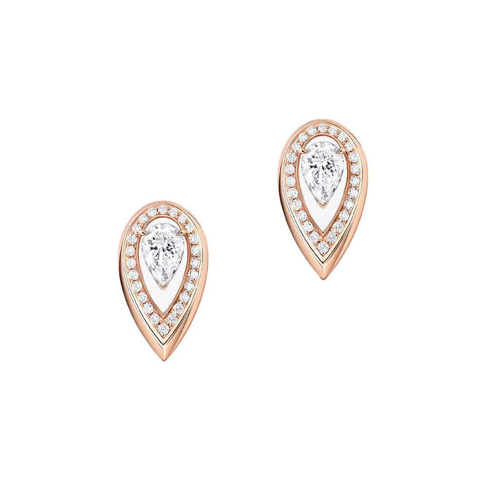 Fiery 0.25ct Pink Gold Diamond Earrings