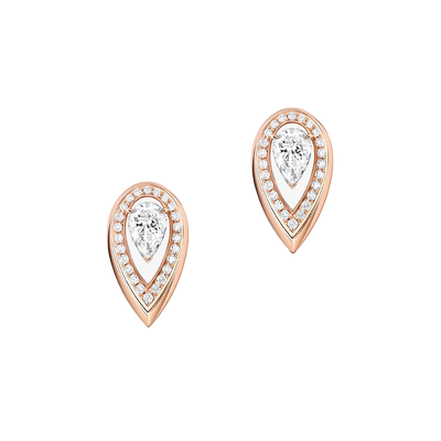 Fiery 0.25ct Pink Gold Diamond Earrings