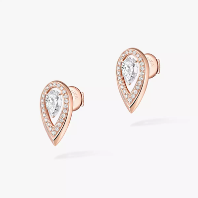 Fiery 0.25ct Pink Gold Diamond Earrings
