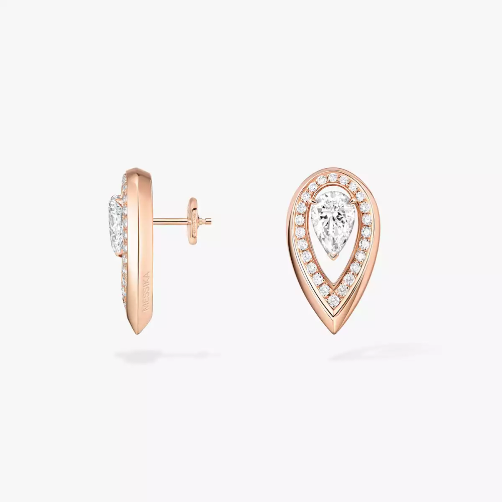 Fiery 0.25ct Pink Gold Diamond Earrings