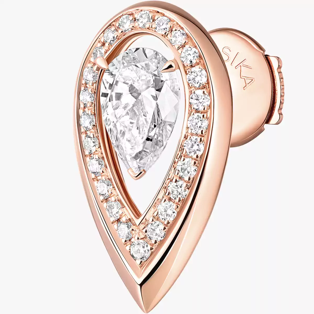 Fiery 0.25ct Pink Gold Diamond Earrings