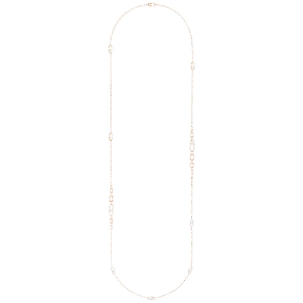 Move Uno Pink Gold Diamond Necklace
