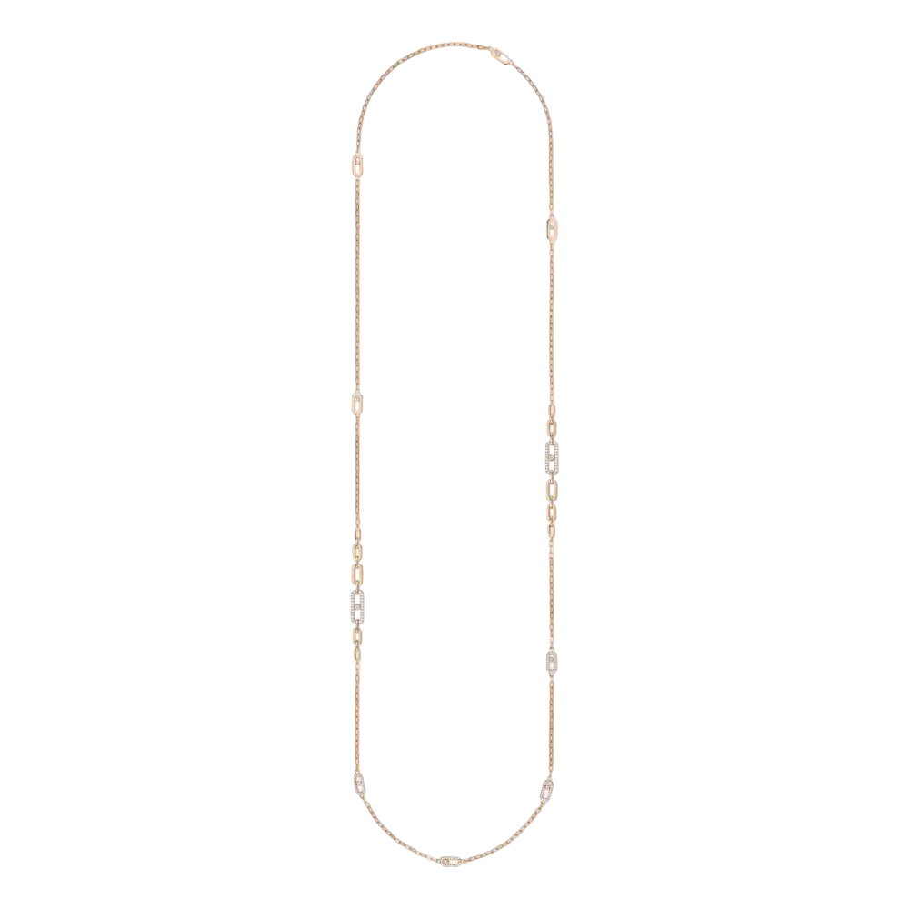 Sautoir Move Uno Collier Diamant Or Rose