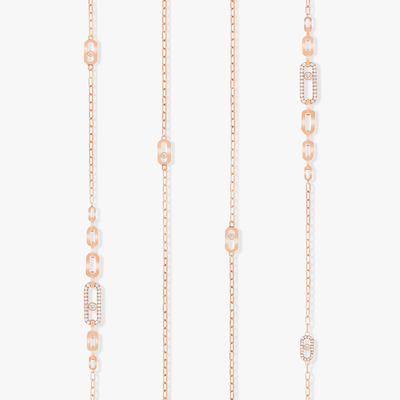 Move Uno Pink Gold Diamond Necklace
