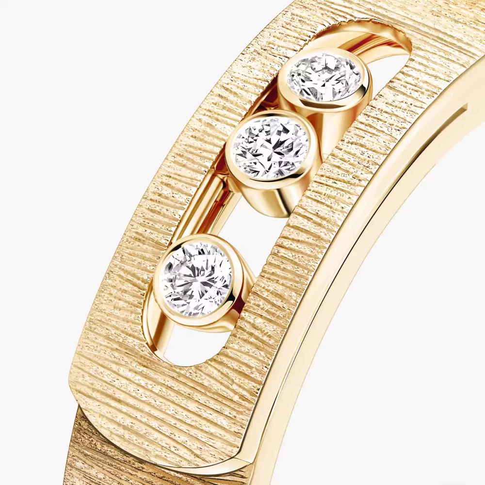 Bague Move Noa Ciselé Bague Diamant Or Jaune