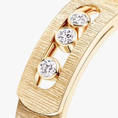 Bague Move Noa Ciselé Bague Diamant Or Jaune