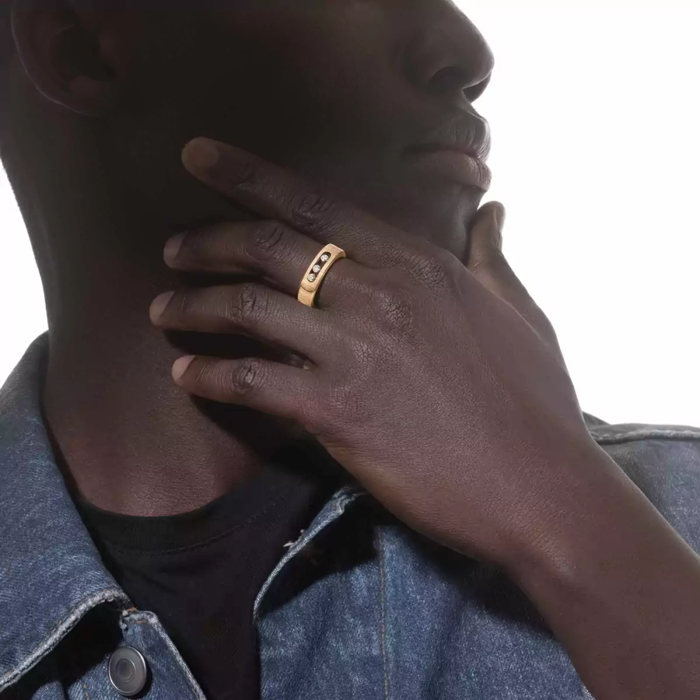 Bague Move Noa Ciselé Bague Diamant Or Jaune