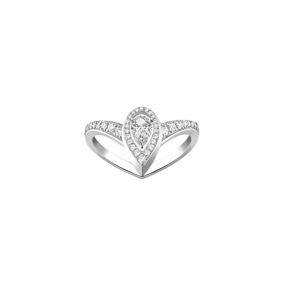 Fiery 0,10ct Bague Diamant Or Blanc