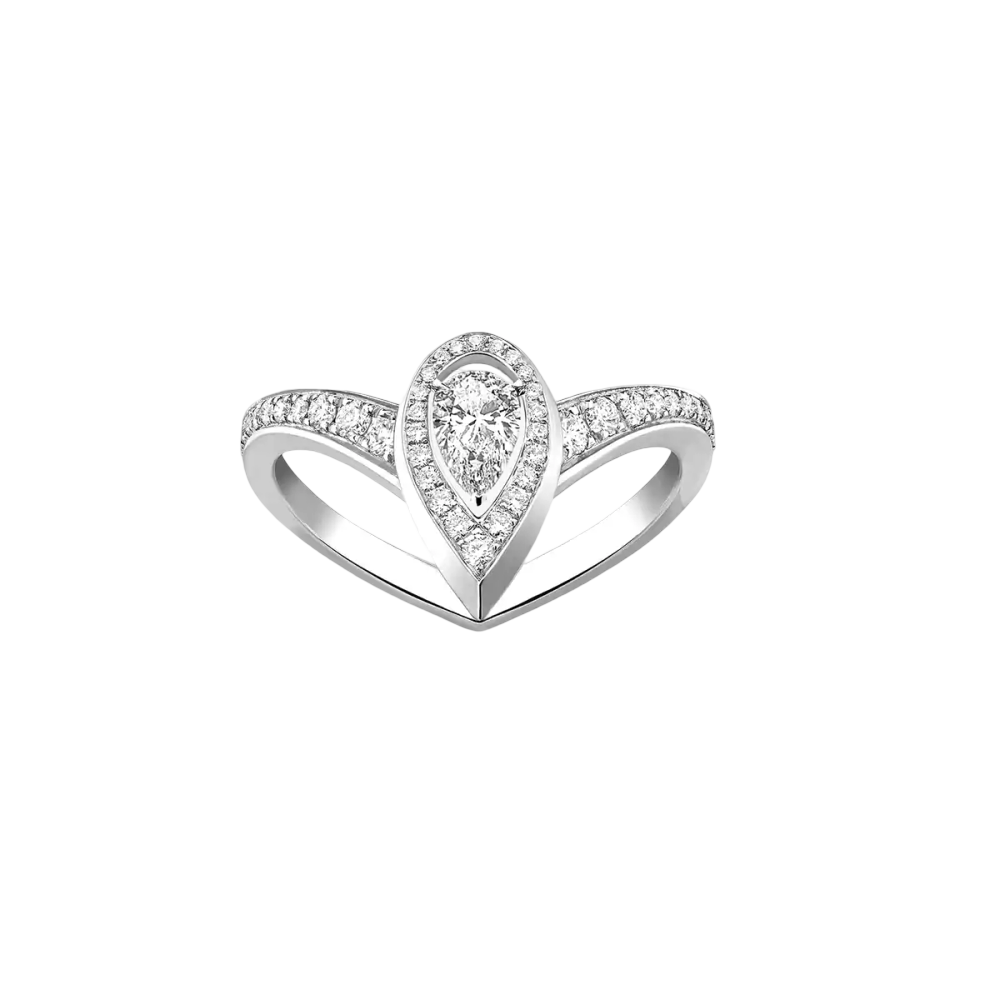 Fiery 0,10ct Bague Diamant Or Blanc
