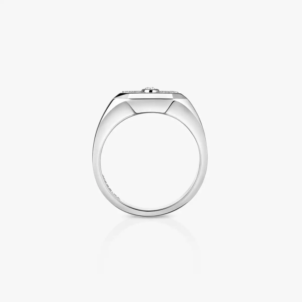 Chevalière Move Joaillerie Pavée Bague Diamant Or Blanc