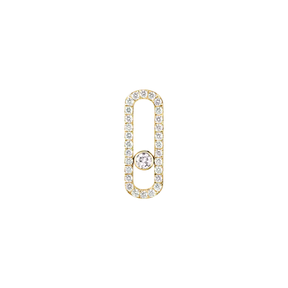 Move Uno Pavé Single Right Earring Yellow Gold Diamond Earrings