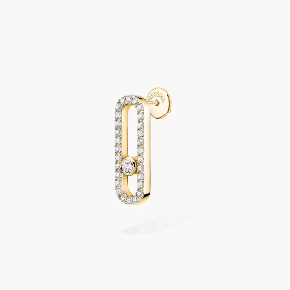 Move Uno Pavé Single Right Earring Yellow Gold Diamond Earrings