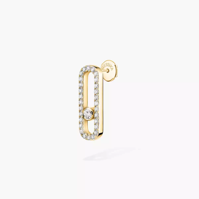 Move Uno Pavé Single Right Earring Yellow Gold Diamond Earrings
