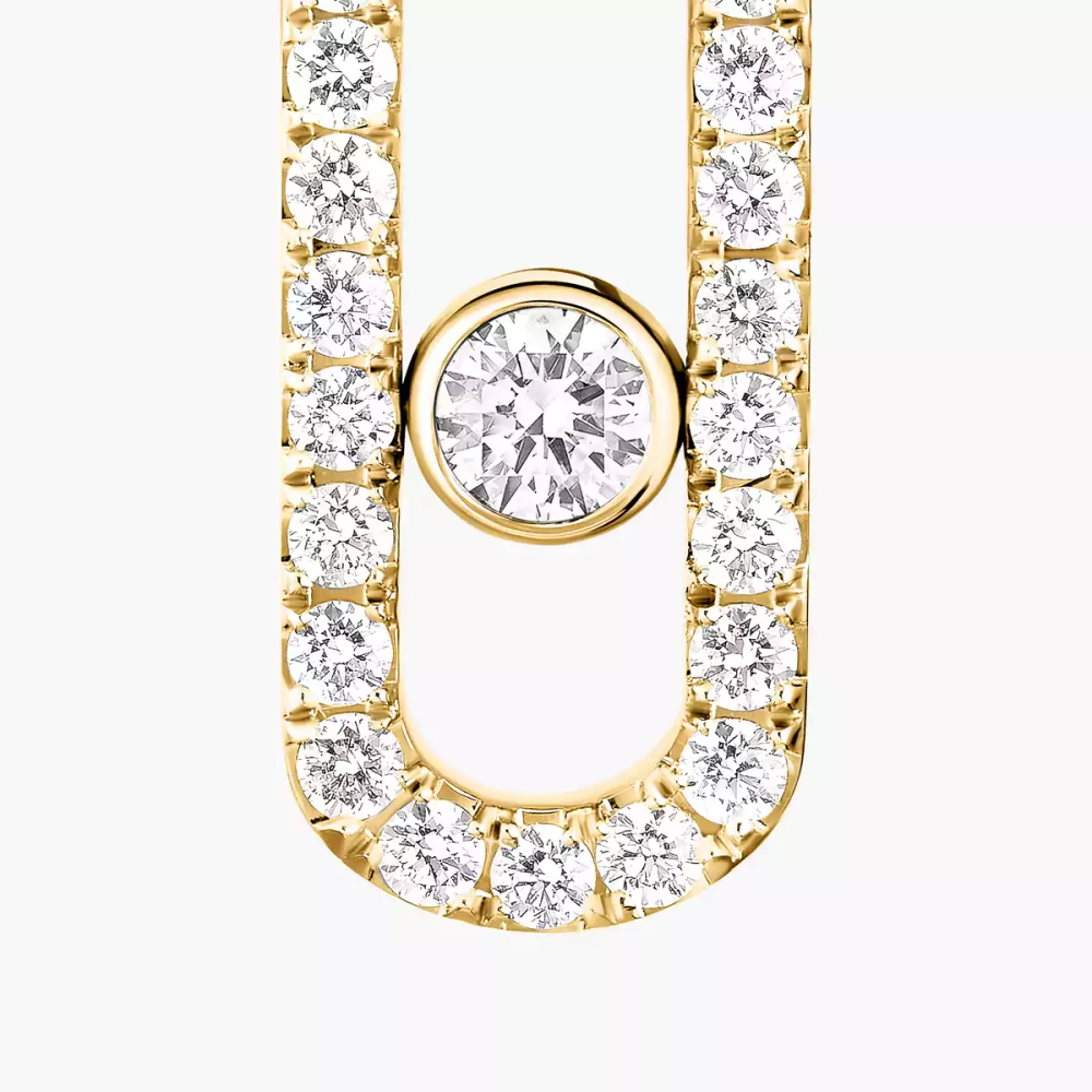 Move Uno Pavé Single Right Earring Yellow Gold Diamond Earrings