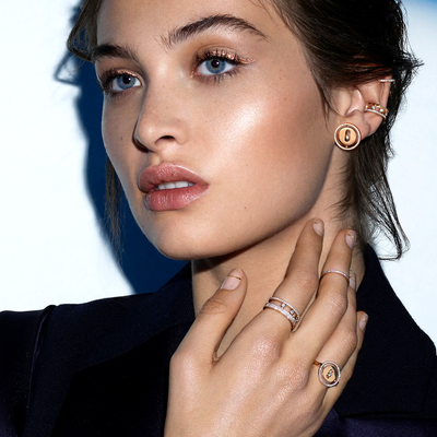 Lucky Move Stud White Gold Diamond Earrings
