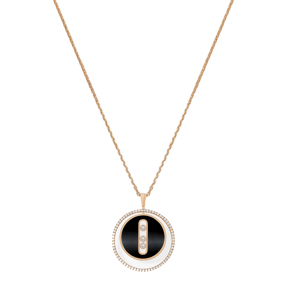 Lucky Move MM Onyx Or Rose Collier Diamant Or Rose
