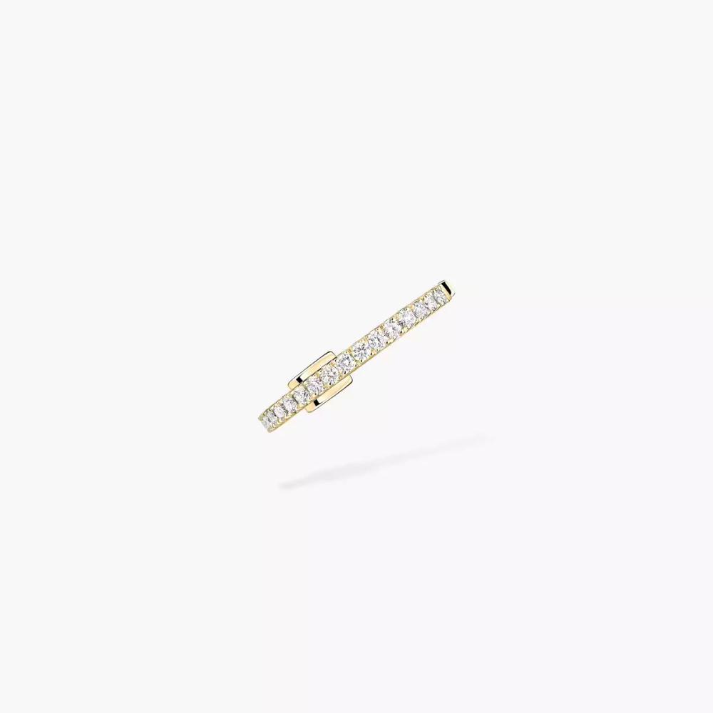 Gatsby Mono Clip Middle Yellow Gold Diamond Earrings