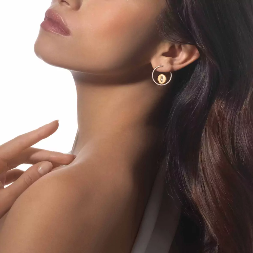 Créoles Lucky Move SM Yellow Gold Diamond Earrings