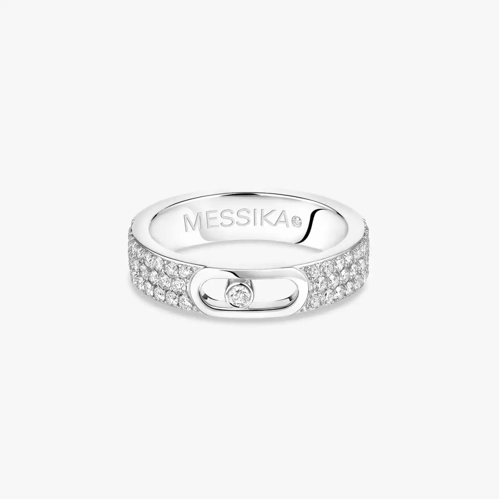 Alliance Move Joaillerie Pavée Bague Diamant Or Blanc