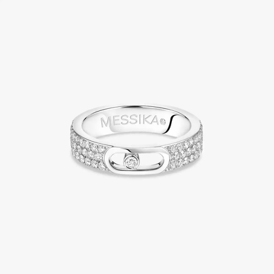 Alliance Move Joaillerie Pavée Bague Diamant Or Blanc
