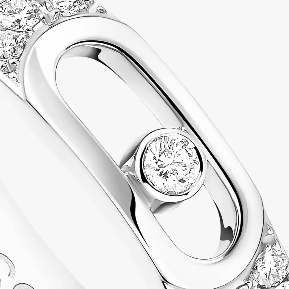 Alliance Move Joaillerie Pavée Bague Diamant Or Blanc
